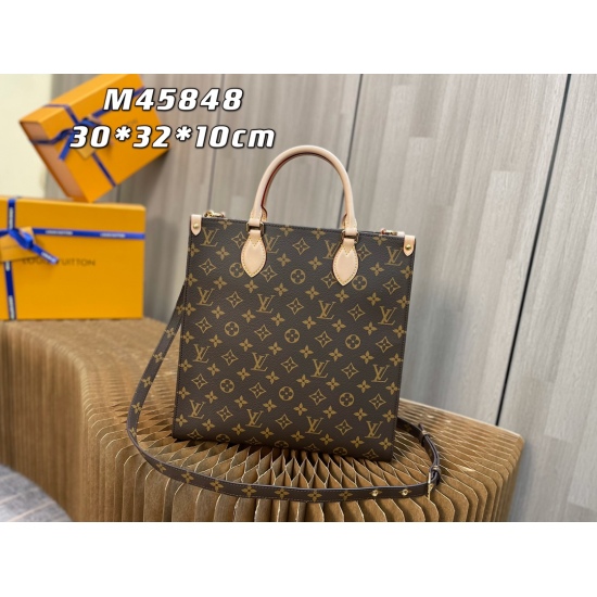 20231125 P520 Top of the line Original [Exclusive Background Style Number: M45848] Size 30-10-31cm PETITSACPLAT Mini Tote Bag, it has been loved by many fashion enthusiasts. Friends who like vintage bags must know that the classic vintage Tote tote bag is