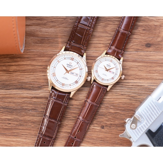 20240408 White shell: 190, Gold shell: 210, Steel strip ➕ 20 Omega Couple Watch Original Imported Quartz Movement Mineral Glass Mirror Face 316L Precision Steel Case Dia 40mm Male Female 30mm Thick 8mm If Today's Sunshine ☀️ Stopped its dazzling light. So