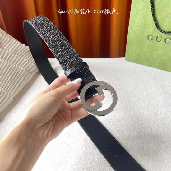 2023.08.24 4cm wide, this belt is meticulously crafted with GG leather, showcasing the brand's logo with a highly sophisticated style, creating an accessory that combines classic elements with modern essence. The circular interlocking double G belt buckle