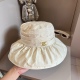 220240401 70Celine Sailin Ruffle Edge Sun Hat, Sun and Sunproof Hat, Head circumference 57cm
