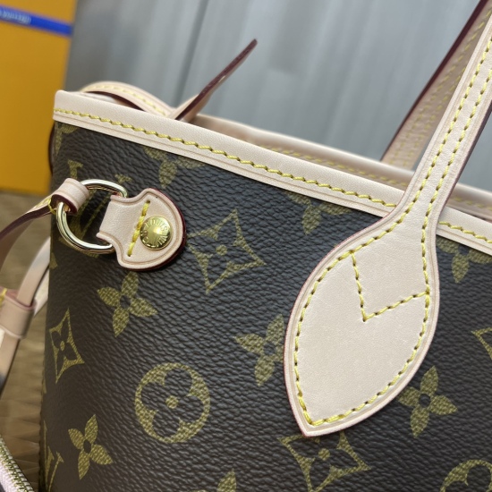 20231125 Internal Price P490 Top Original Order [Exclusive Background] M40995 Small Old Flower Powder [Taiwan Goods] All Steel Hardware ✅ Classic Shopping Bag 29cm LV Louis Vuitton New Neverfull Small Handbag has a sleek and classic design, making it an e