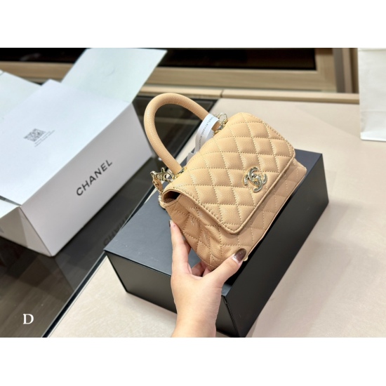 2023.10.13 220 Comes with Folding Box Aircraft Box Size: 20.13cm Chanel Coco Handle Handbag Grained Cowhide Material Original Gold Plated!!