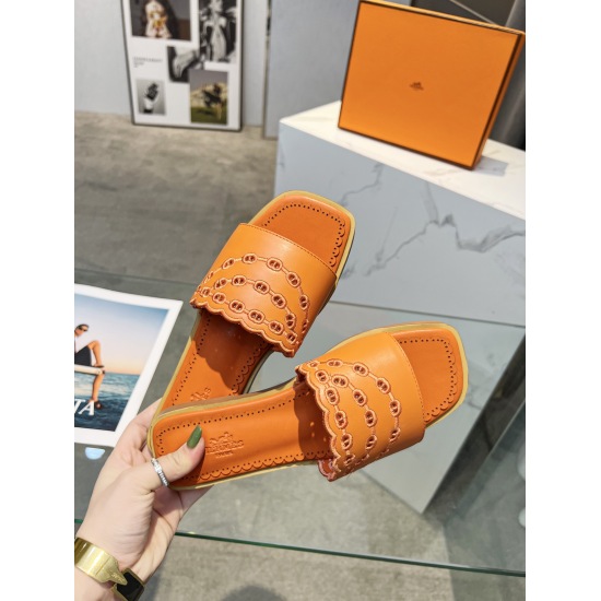 2023.07.16 Ex factory price Hermes Hermès Extra pig nose sandals are fashionable and versatile, super comfortable, and every detail is perfect size: 35-40