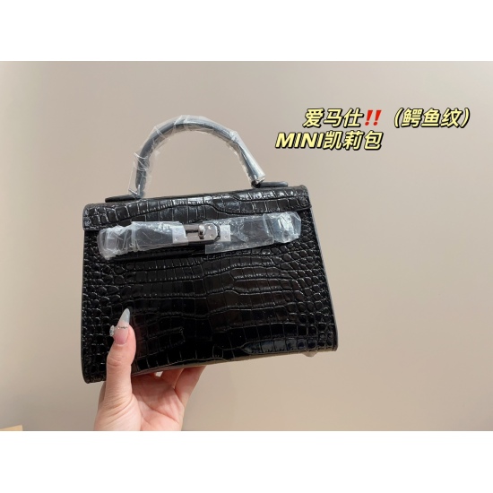 2023.10.29 Crocodile pattern P225 ⚠ Size 20.14 Hermes Kelly Bag MINI is sweet and cool, and the entire love life is a must-have for every cute girl