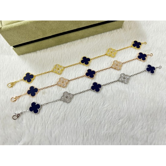20240411 BAOPINZHIXIAOVCA Vanke Yabao Five Flower Lapis lazuli Diamond Bracelet White Gold Rose Gold Gold Gold 40