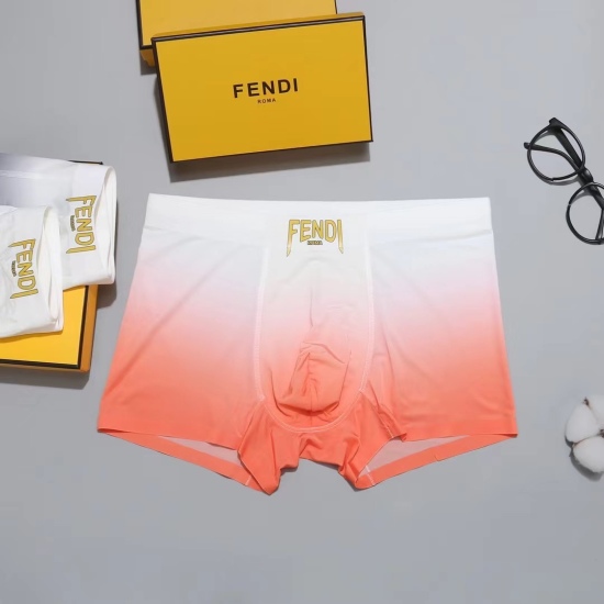 2024.01.22 FENDI 2023 new product, boutique boxed men's underwear! New trend gradient, foreign trade orders, high quality, ice silk seamless cutting technology, scientifically matched with 87% nylon polyester fiber+13% spandex, smooth, breathable and comf