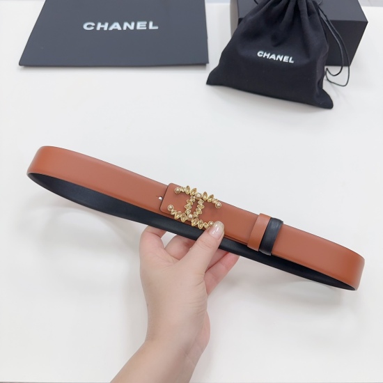 2023.12.14 3.0cm Chanel official website new model, double-sided original calf leather, buckle width 3.0cm... length 75.80.85.90.95.100. Euro, hardware pure copper original mold customization