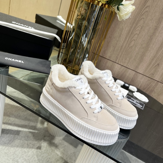 2023.12.19 ex factory price: 270CHANL * 2023 Internet celebrity same style counter latest runway flagship series new, suede letters one-to-one original arrangement and matching. Inner padding: imported Australian wool inner sole: original private mold siz