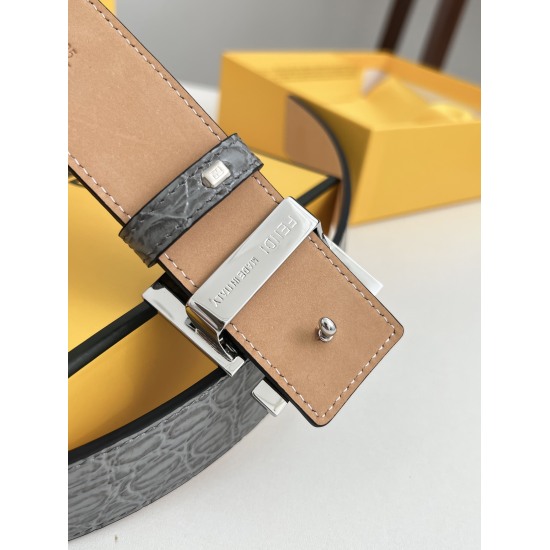 On August 24, 2023, Fendi's top product has a width of 3.5cm with a crocodile pattern on the top layer and a tree cream frosted bottom leather. Genuine one to one replica, matching the version. Button head: pure copper buckle (multiple color combinations)