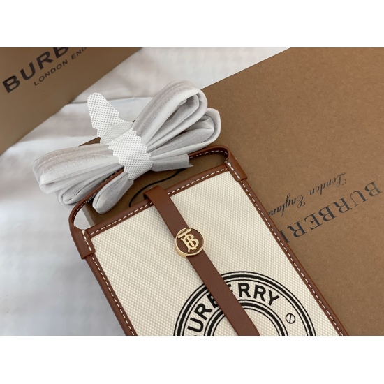 2023.11.17 145 box size: 12 * 18cm Bur canvas mobile phone bag, simple and stylish with new logo