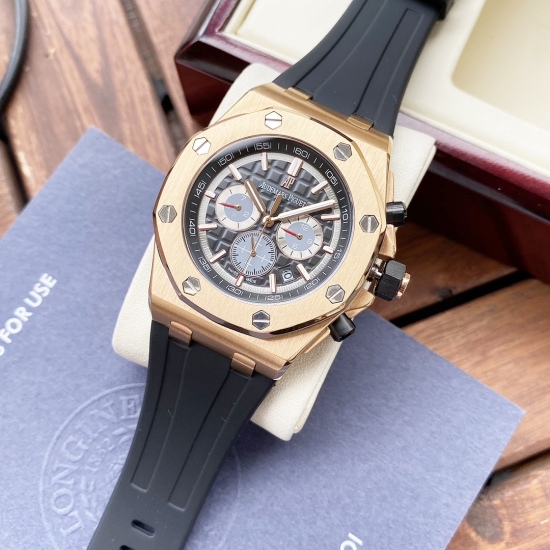 20240408 White Shell 610, Rose Gold 630. Elegant, exquisite, classic and domineering, the Airbnb AP men's watch is fully automatic with a mechanical movement, mineral reinforced glass 316L stainless steel case, genuine leather strap, fashionable, casual, 