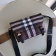 2024.03.09P660 [Top Original Order]! Burberry style upright messenger bag, adorned with brand charcoal grey plaid design, complemented by smooth leather decoration and logo design. Featuring zippered pockets for easy storage of small items. Paired with ad