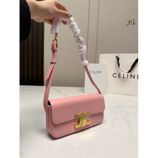 2023.10.30 P195 (Folding Box) size: 2010 Celine Celine New Triumphal Arch Underarm Bag Classic Triumphal Arch logo, shoulder strap: adjustable length~playful and cute, retro and fashionable! The casual and lazy temperament has reached its peak ✅