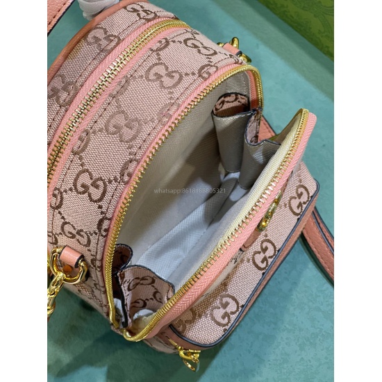 Real shot of Gucci! 739701 Pink Cloth • Pink Pig Pattern~Size: W 14x H 19x Side W 12, Shipping!