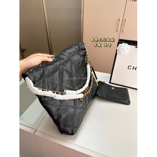 The P320 Chanel 23ss garbage bag (sheepskin) is also a bit too beautiful! The chain is too fragrant, beautiful, and has a super capacity! Handheld armpit D-287 size 35.7.31/30.7.28 box