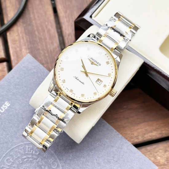 20240408 White shell 450, Gold shell 470, Steel strip+20. 【 Simple and elegant style 】 Longines men's fully automatic mechanical movement mineral reinforced glass 316L stainless steel case stainless steel strap fashionable design Business and leisure size