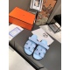 20240414 190. Men's version+10. Hermes ❤️ Male and Female Same Style Spring/Summer New Uncle Sandals with Strength Attacking Internet Celebrity Imported Cowhide ➕ Sheepskin~Casual Versatile Simple Instagram on Xiaohongshu Many internet celebrities are pla