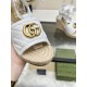 2024.01.17 P280GUCCI Guccipo Heel Fisherman Sandals Thick Sole Grass Woven High Quality Fabric: Double G Fabric Embroidered Inner Lining: Mixed Sheepskin Inner Size: 35-42