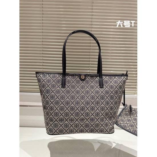 2023.11.17 P215 130TB Tory Burch New Product Tote Bag - The latest design of the counter, original single mold opening, customized hardware lining, hollowed out logo, imported fabric, super good hand feel and texture, more wear-resistant! Liangze Hardware