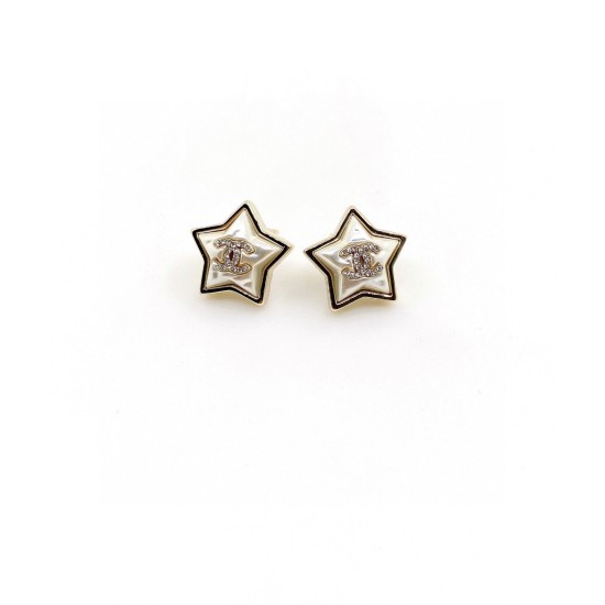 20240413 P65ch * nel latest resin pentagonal star earrings made of consistent ZP brass material