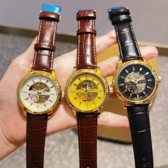 20240408 [Genuine leather strap with ten pairs of butterfly clasps] 225 new models emerge [Victory] [Victory], Rolex One ROLEX [Rose] [Rose] casual business men's popular launch super strong mineral mirror, fully automatic mechanical movement, precise tim