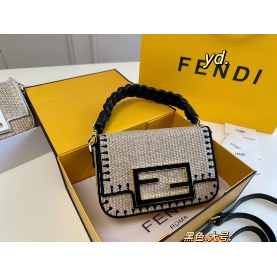 2023.10.26 P205 Large (Folding Box) size: 2215FENDI Fendi Baguette Nano Straw Weaving Crossbody Bag New Lafite Straw Bag with Wide Carrying Strap, not only fashionable and practical, but also cool in summer, little fairy ♀️ We are worth having ‼️
