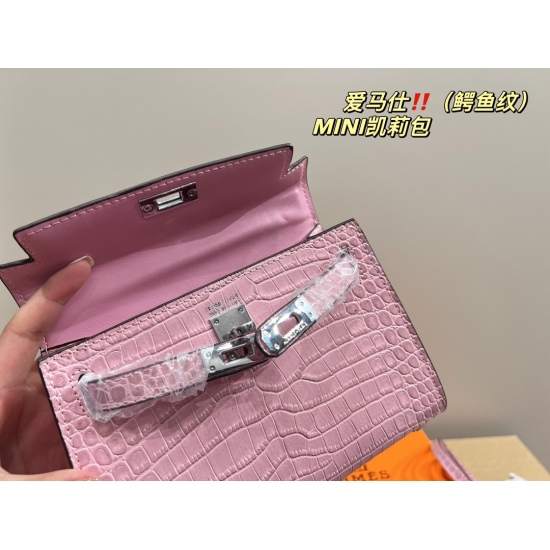 2023.10.29 Crocodile pattern P225 ⚠️ Size 20.14 Hermes Kelly bag MINI is sweet and cool, and the entire love life is a must-have for every cute girl
