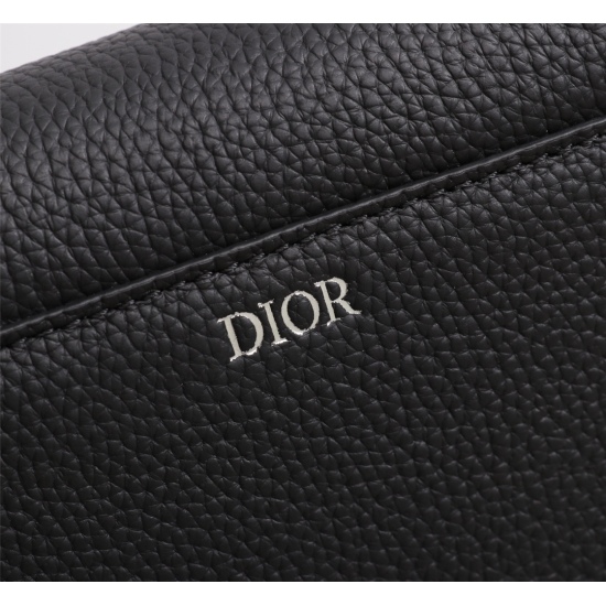 20231126 560 counter genuine products available for sale [original quality] Dior Men's SADDLE men's crossbody bag/chest bag model: 1ADPO095YKY_ H28E (black leather) beige and black Oblique prints with 