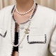 2023.07.23 Chanel Chanel Double C Woven Water Diamond Pearl Series ✨ Sweater Chain Necklace Essential Fashion Item for Early Autumn ♀️ Folding is super beautiful and personalized, and the versatile style is particularly impressive. The overall details are