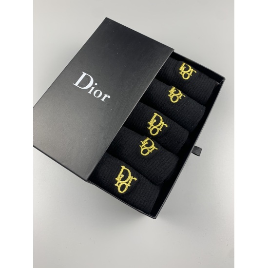 2024.01.22 DIOR Pure Cotton Quality [666] [666] [666] One box of 5 pairs in [666] [666]