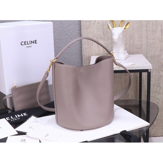 20240315 P1110 [Premium Quality All Steel Hardware] CELINE Bucket 16 calf leather bucket bag, the most perfect commuting bag ⭐ Lightweight and large in capacity, it is easy to move around with ease. It can be carried by hand or tilted back, equipped with 