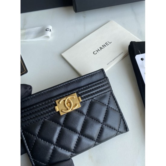 P260 [Original Order] CHANEL New Leboy Card Bag Arrived! The imported diamond pattern is very durable! The vintage gold buckle has a very fashionable and vintage feel ❤ This small card bag has a high cost performance ratio, and you can also put some chang