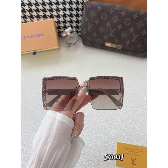 20240330 Brand: LV (with or without logo light plate) Model: 7303 Description: Women's sunglasses: High definition nylon lenses Classic four leaf clover element retro style live broadcast style