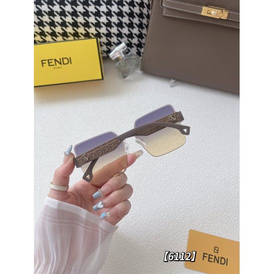 20240330 Brand: FenD (with or without logo light version) Model: 6112 # Description: Women's sunglasses: high-definition nylon lenses, fashionable face repair brand, fashionable style, recommended for live streaming