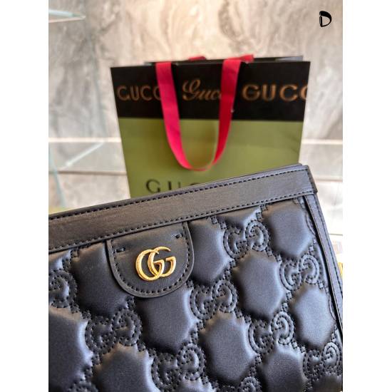 10.14 GUCCI Gucci GG MatelassLeather Shoulder Backpack Chain Bag 26cm