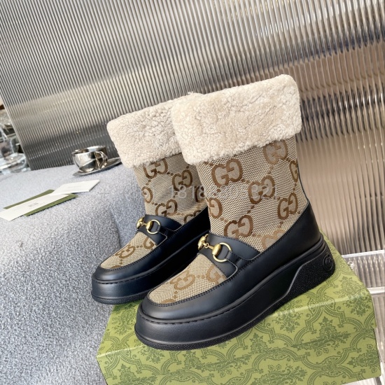 10.21 Gucci Paris Fashion Week China 22 Years Merino Sheepskin Snow Boots China Size 35～42