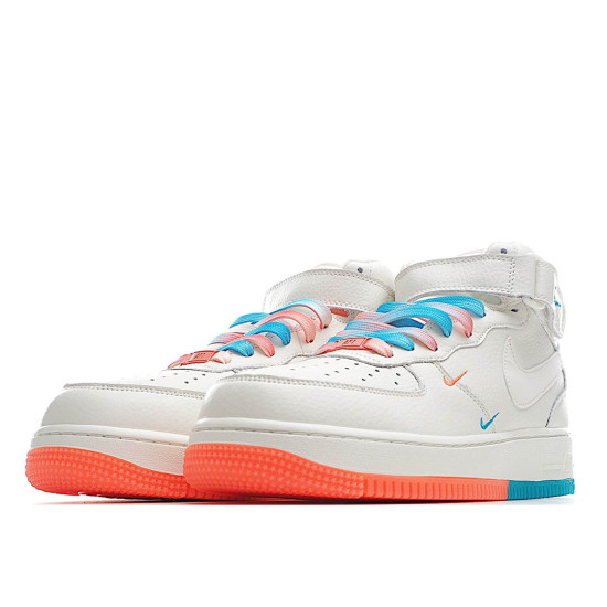 Nike Air Force 1 Mid07 Beige Red Blue Mid 3M Reflective